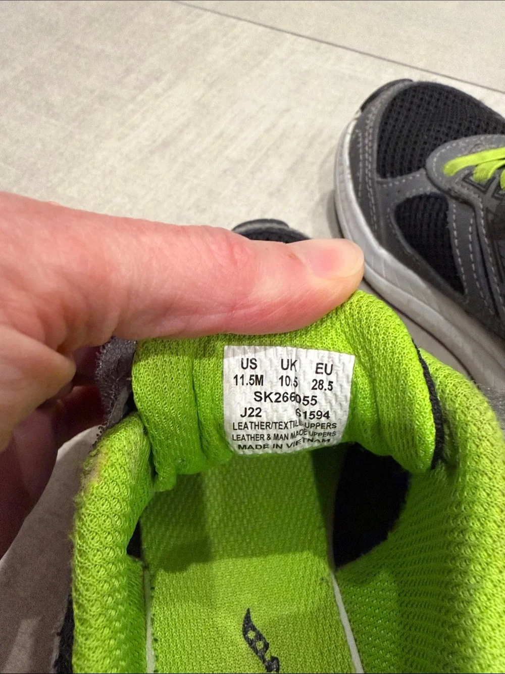 Saucony Kids Gray Sneakers with Lime Accents
